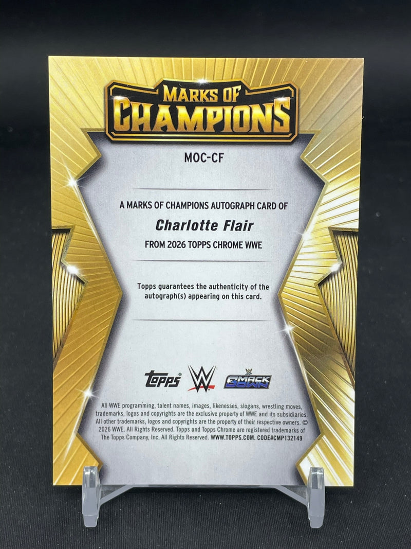2026 TOPPS CHROME - MARK OF CHAMPIONS - CHARLOTTE FLAIR - #MOC-CF - #'D/50 - AUTOGRAPH