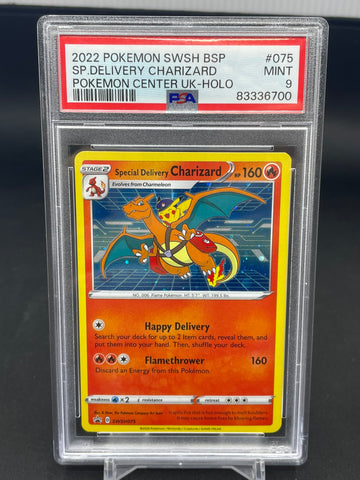 POKEMON - PROMO - SPECIAL DELIVERY CHARIZARD - HOLO - #SWSH075 - PSA 9