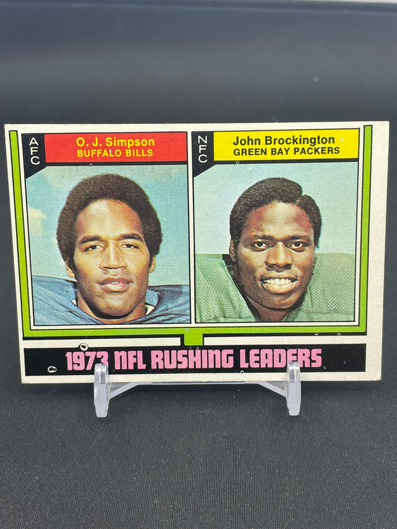 1974 TOPPS - NFL RUSHING LEADERS - O. SIMPSON / J. BROCKINGTON -