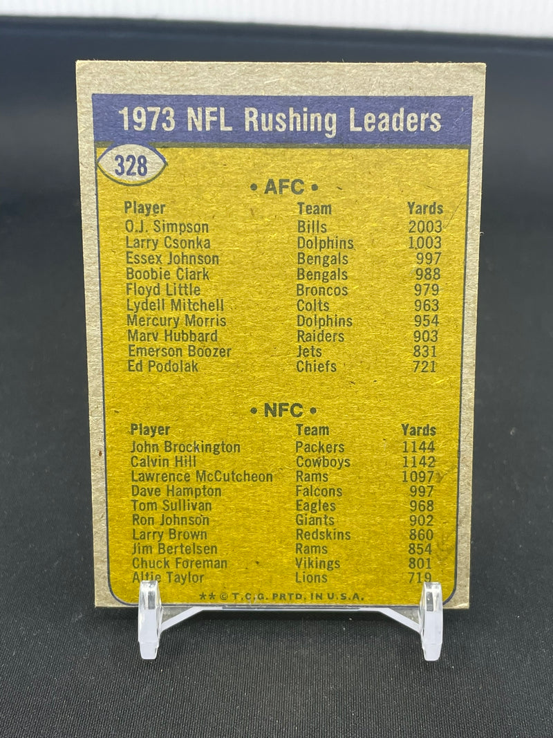 1974 TOPPS - NFL RUSHING LEADERS - O. SIMPSON / J. BROCKINGTON -