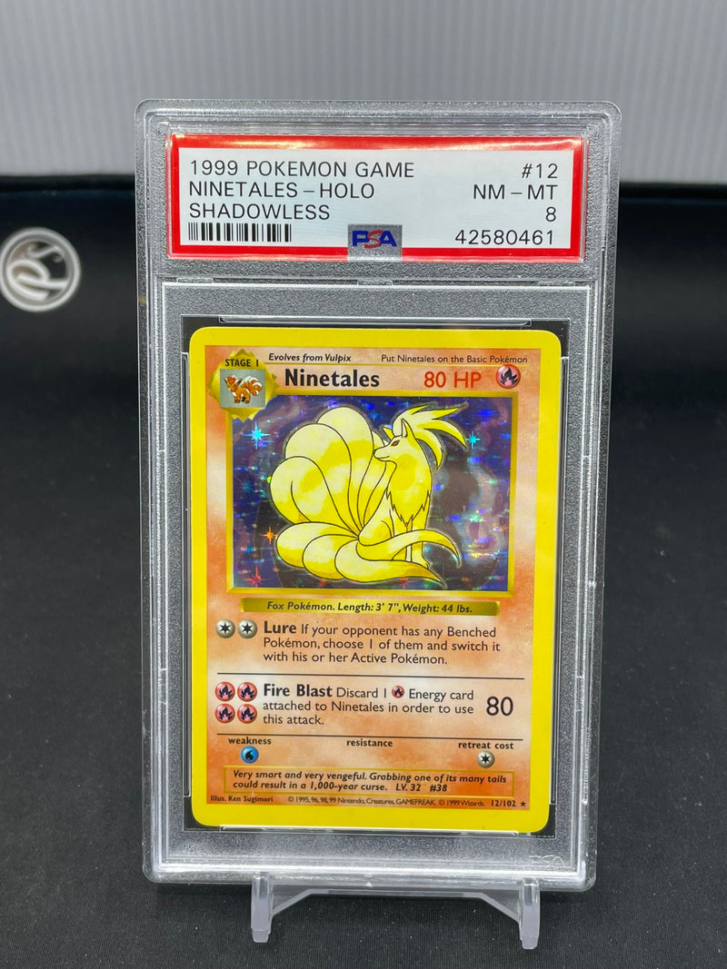 POKEMON - BASE SET SHADOWLESS - NINETALES - HOLO -