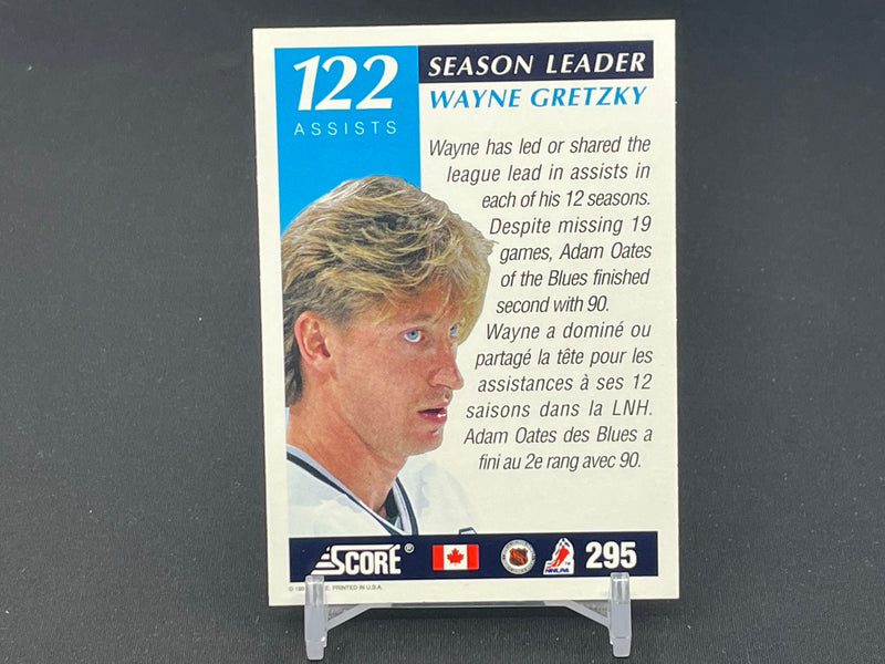 1991 SCORE - ASSISTS SEASON LEADER - W. GRETZKY -
