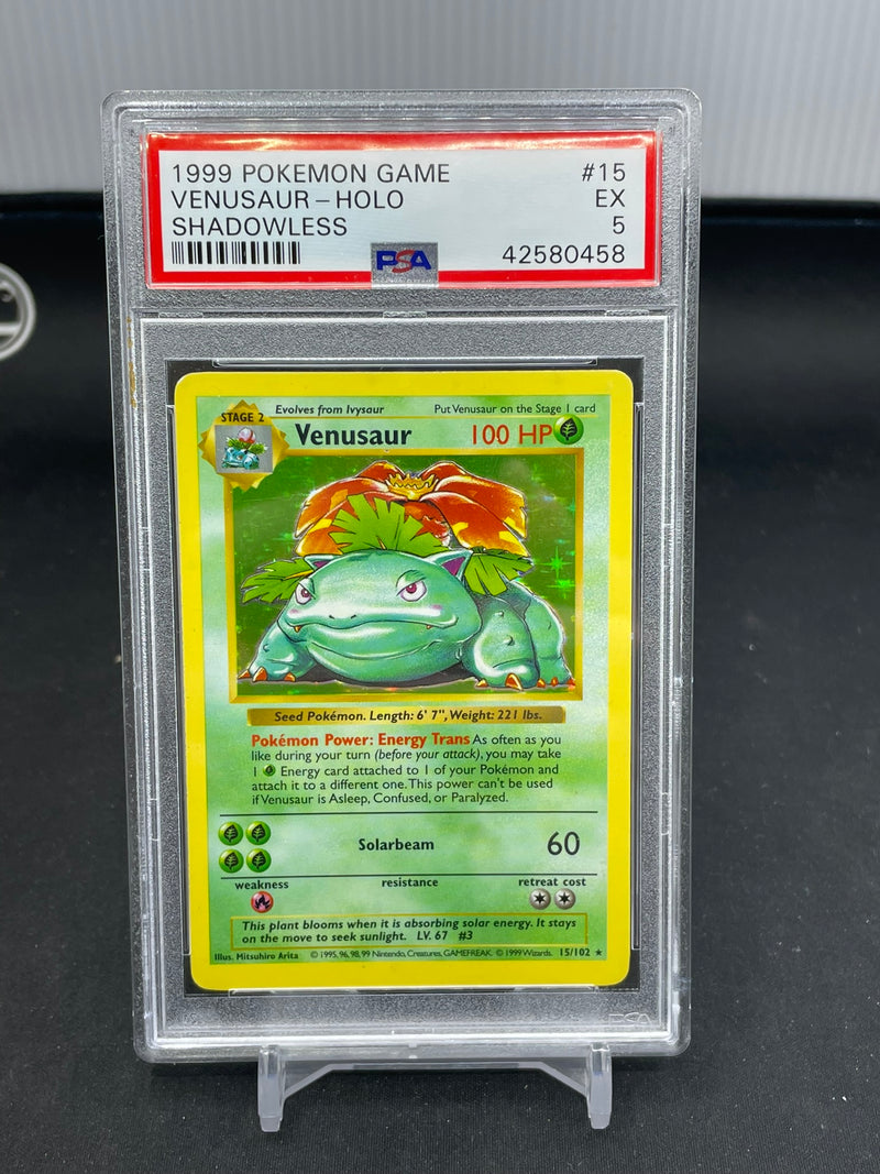 POKEMON - BASE SET SHADOWLESS - VENUSAUR - HOLO -