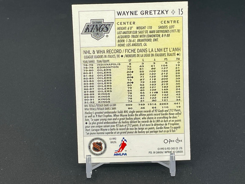 1992 O-PEE-CHEE - W. GRETZKY -