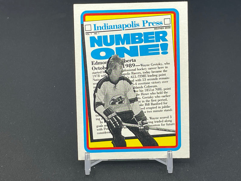 1990 TOPPS - INDIANAPOLIS PRESS - NUMBER ONE - W. GRETZKY -