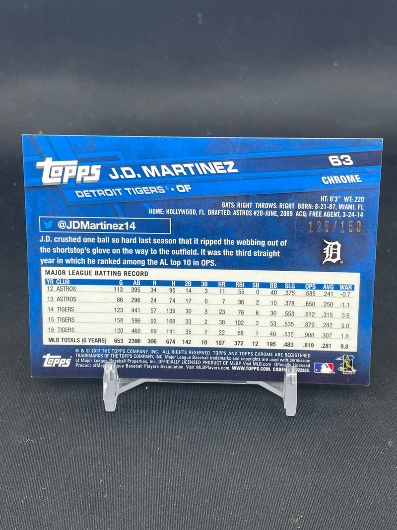 2017 TOPPS CHROME - BLUE REFRACTOR - J. MARTINEZ - #63 - #'D/150