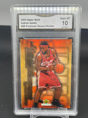 2003 UPPER DECK - FRESHMAN SEASON ROOKIE - L. JAMES - #48 - GMA 10