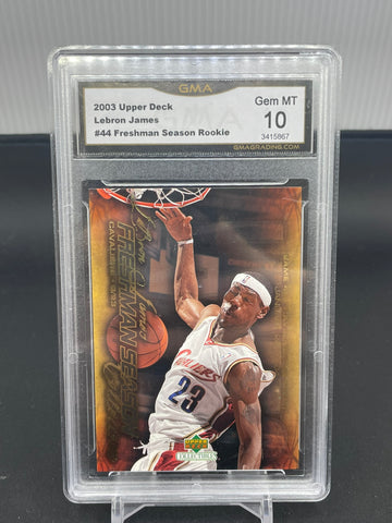 2003 UPPER DECK - FRESHMAN SEASON ROOKIE - L. JAMES - #44 - GMA 10