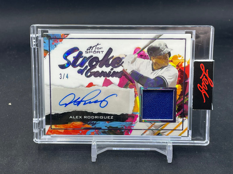 2021 LEAF ART OF SPORT - STROKE OF GENIUS - A. RODRIGUEZ - #SG-AR1 - #'D/4 - RELIC - AUTOGRAPH