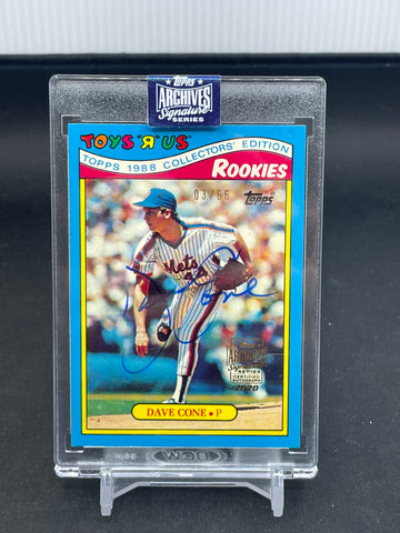 2020 TOPPS ARCHIVES SIGNATURE SERIES - D. CONE - #8 - #'D/66 - AUTOGRAPH