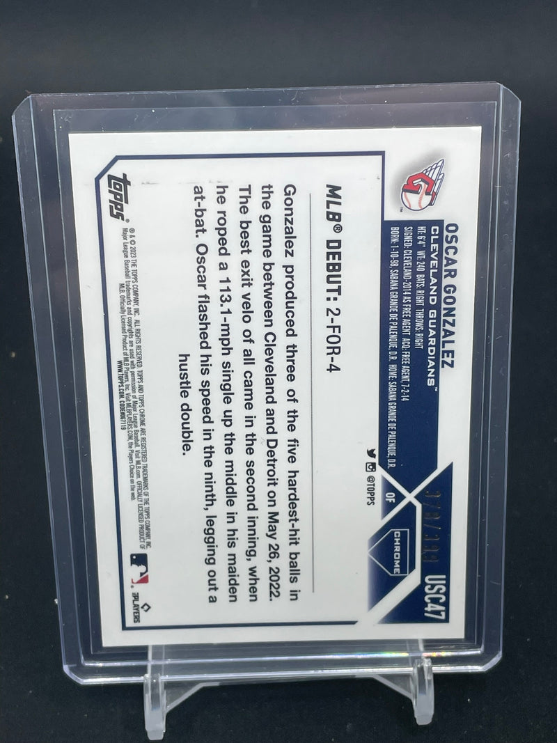2023 TOPPS CHROME UPDATE - MAGENTA REFRACTOR - ROOKIE DEBUT - O. GONZALEZ - #USC47 - #'D/399 - RC