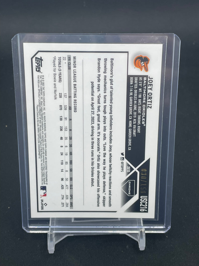 2023 TOPPS CHROME UPDATE - BLUE REFRACTOR - J. ORTIZ - #USC216 - #'D/150 - RC