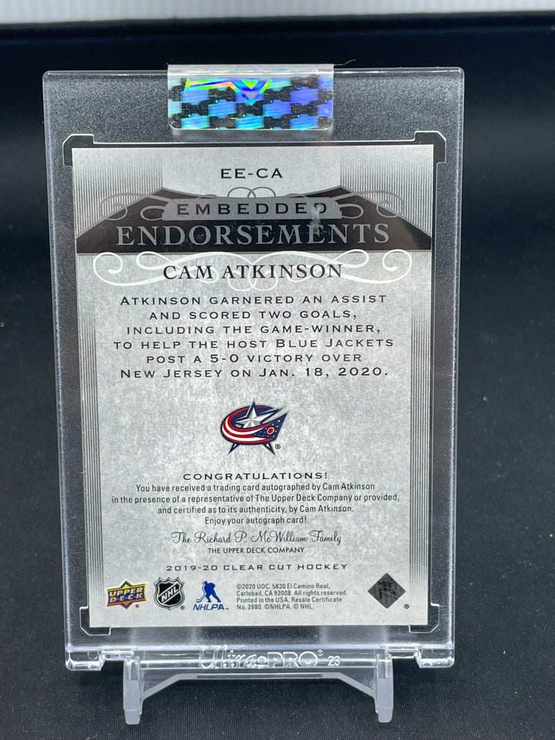 2019 UPPER DECK CLEAR CUT - EMBEDDED ENDORSEMENTS - C. ATKINSON - #EE-CA - #'D/99 - AUTOGRAPH