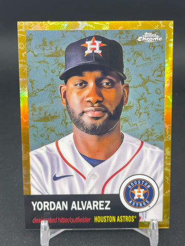 2023 TOPPS CHROME PLATINUM ANNIVERSARY - GOLD TOILE REFRACTOR - Y. ALVAREZ - #305 - #'D/50
