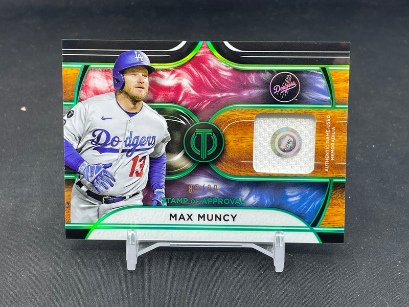 2022 TOPPS TRIBUTE - GREEN - STAMP OF APPROVAL - M. MUNCY - #SOA-MM - #'D/99 - RELIC