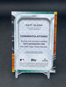 2022 TOPPS TRIBUTE - BLUE - M. OLSON - #TA-MO - #'D/150 - AUTOGRAPH