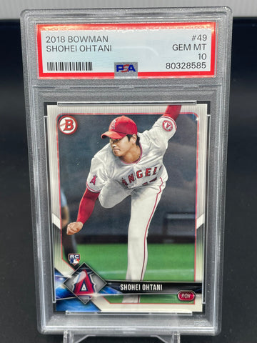 $$$ 2018 TOPPS BOWMAN - S. OHTANI - #49 - PSA 10 - RC