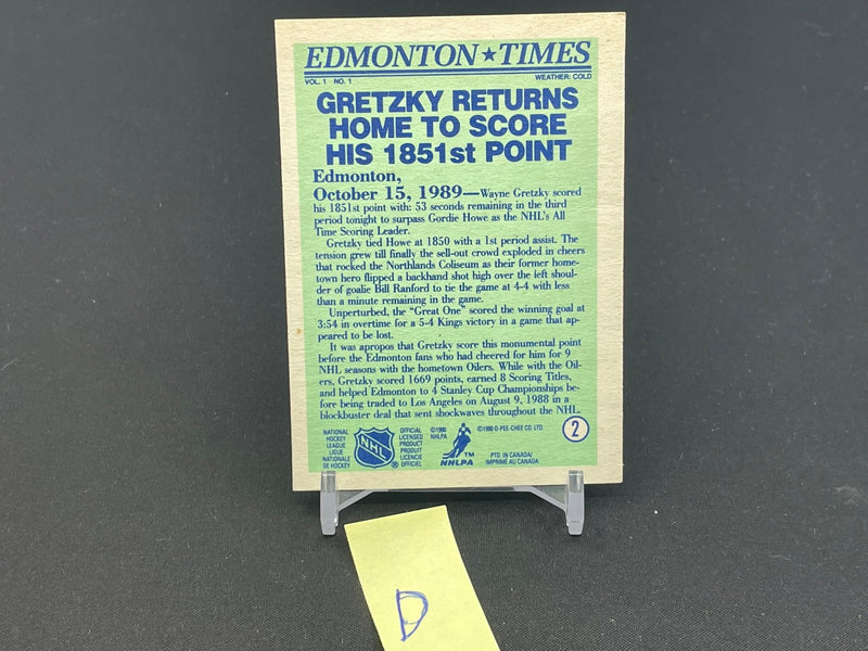 1990 TOPPS - EDMONTON TIMES - W. GRETZKY -