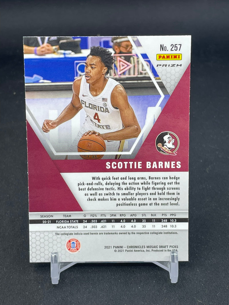 2021 PANINI CHRONICLES - GREEN PRIZM - MOSAIC DRAFT PICKS - S. BARNES -