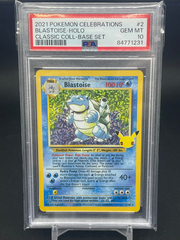 POKEMON - CELEBRATIONS - BLASTOISE - CLASSIC COLLECTION HOLO - #2 - PSA 10