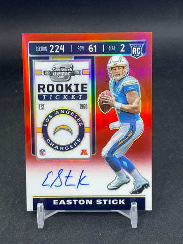 2019 PANINI CONTENDERS OPTIC - RED PRIZM - ROOKIE TICKET - E. STICK - #117 - #'D/199