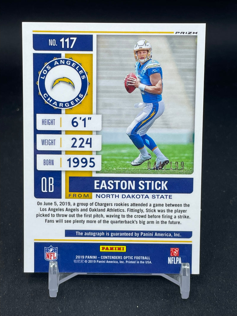 2019 PANINI CONTENDERS OPTIC - RED PRIZM - ROOKIE TICKET - E. STICK - #117 - #'D/199