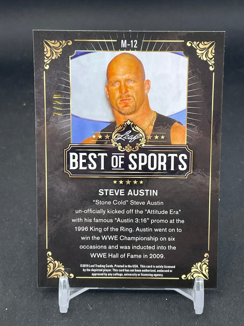 2019 LEAF BEST OF SPORTS - BLUE - STEVE AUSTIN - #M-12 - #'D/20
