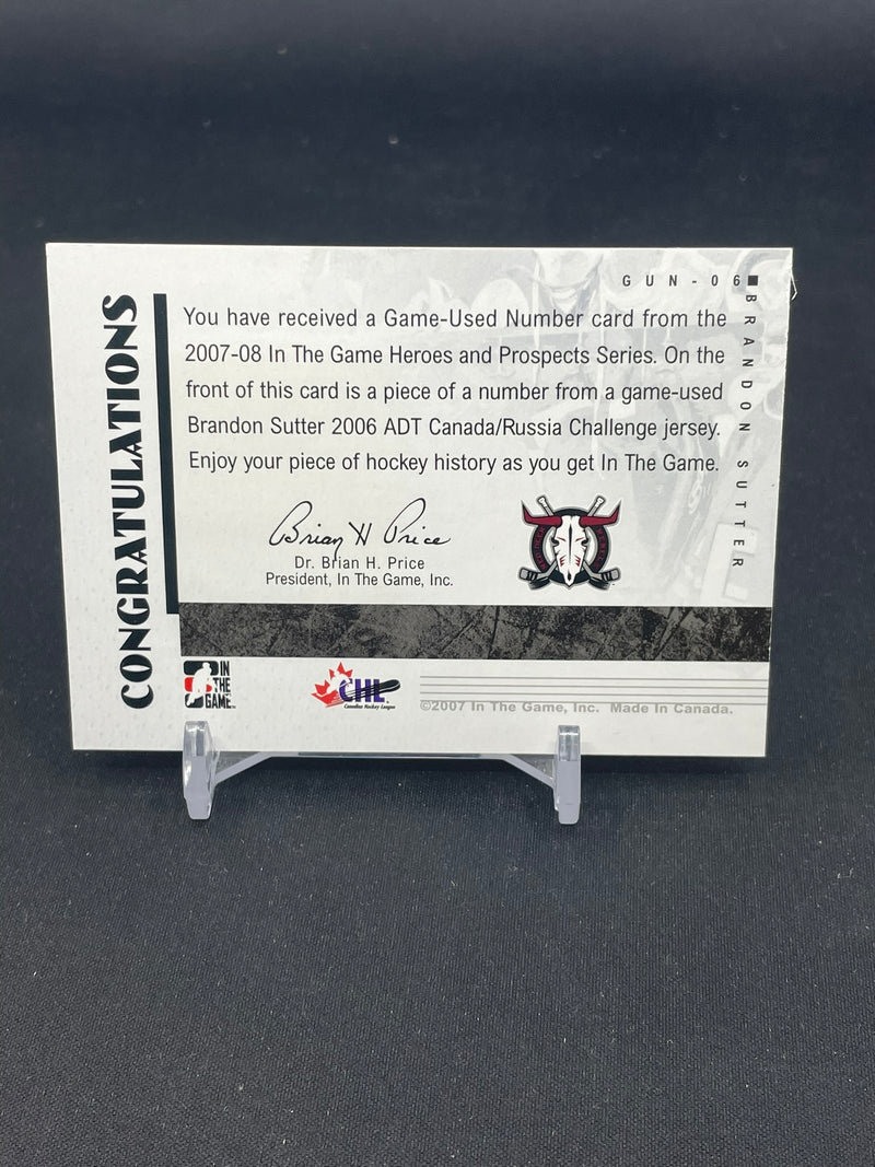 2007 IN THE GAME HEROES AND PROSPECTS - GAME-USED - B. SUTTER -
