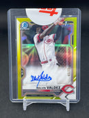 2021 TOPPS BOWMAN CHROME - YELLOW - 1ST BOWMAN - M. VALDEZ - #CPA-MV - #'D/75 - AUTOGRAPH