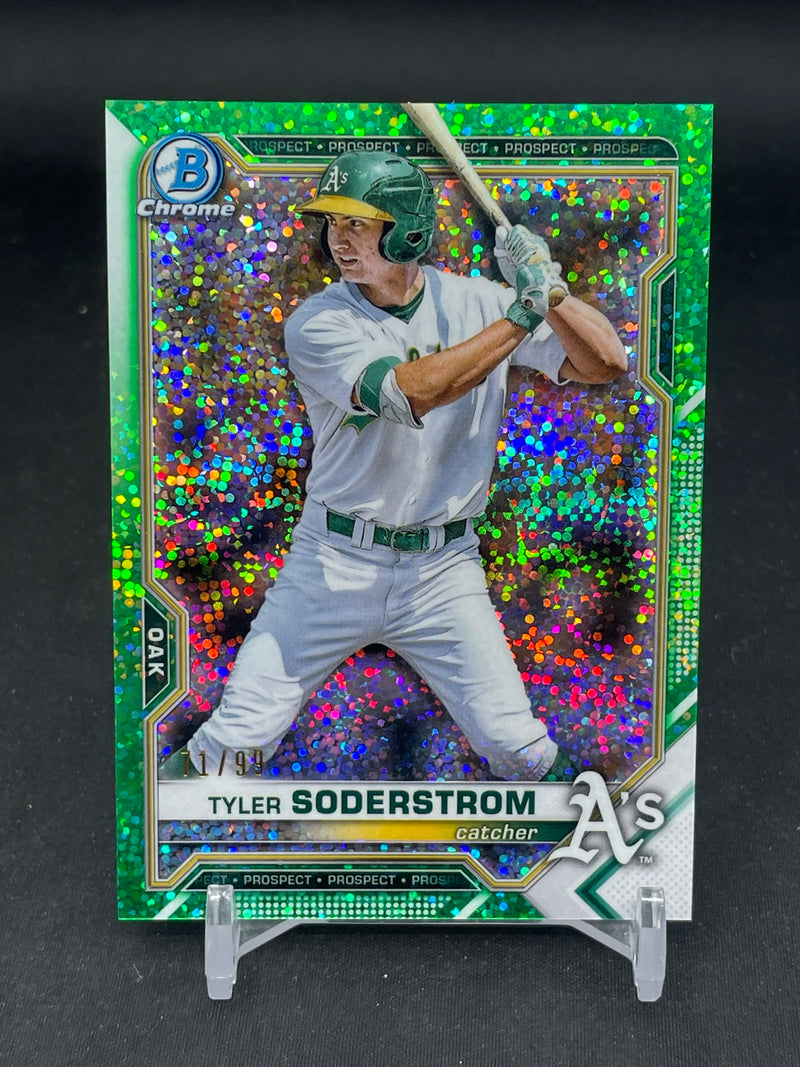 2021 TOPPS BOWMAN CHROME - GREEN SPARKLE - T. SODERSTROM - #BDC-15 - #'D/99