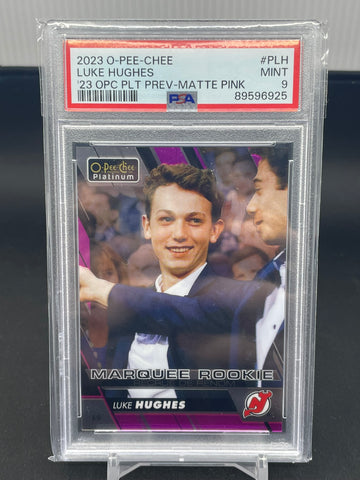 2023 UPPER DECK O-PEE-CHEE - '23 OPC PLATINUM PREVIEW - MATTE PINK - L. HUGHES - #P-LH - PSA 9 - RC