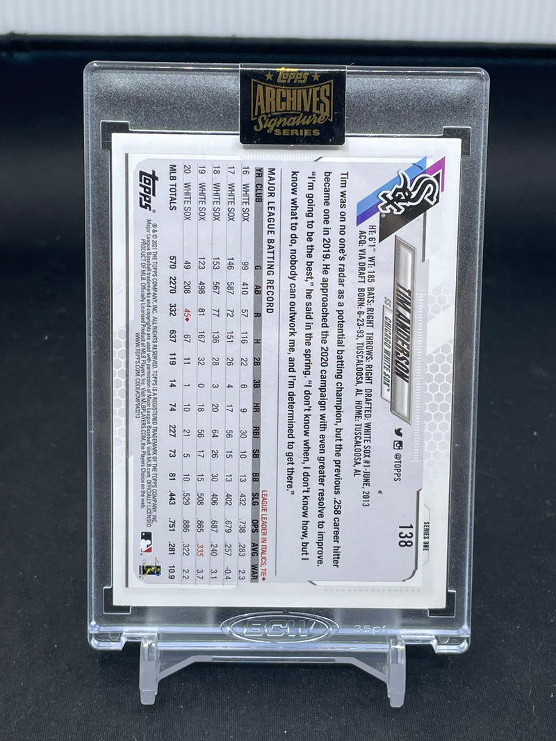2022 TOPPS ARCHIVES SIGNATURE SERIES - T. ANDERSON - #138 - #'D/187 - AUTOGRAPH