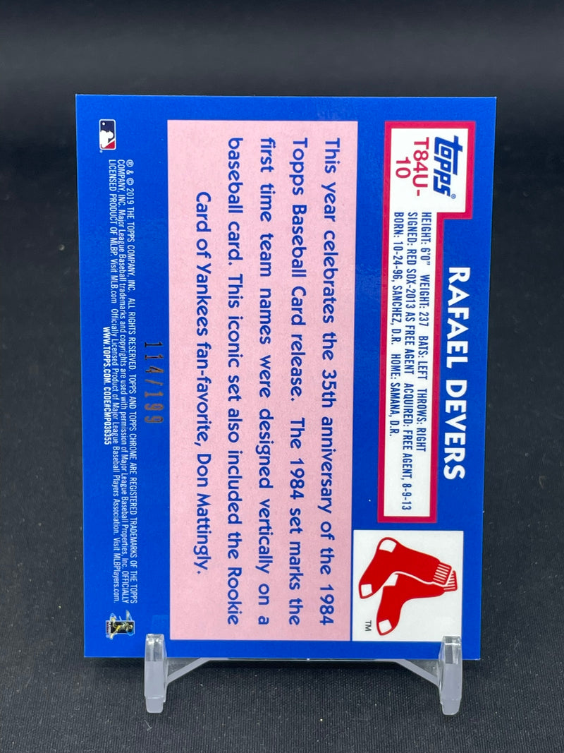 2019 TOPPS UPDATE SILVER PACK - BLACK - R. DEVERS - #T84U-10 - #'D/199
