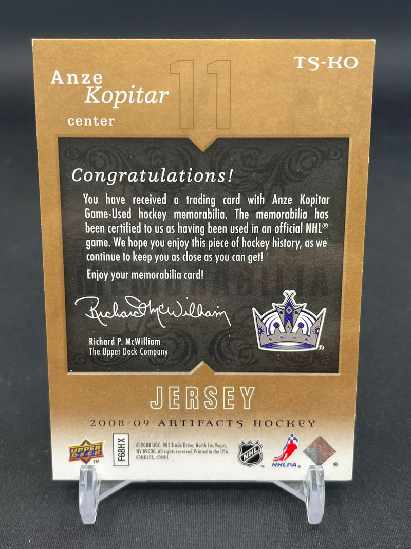 2008 UPPER DECK ARTIFACTS - TREASURES SWATCHES - A. KOPITAR -