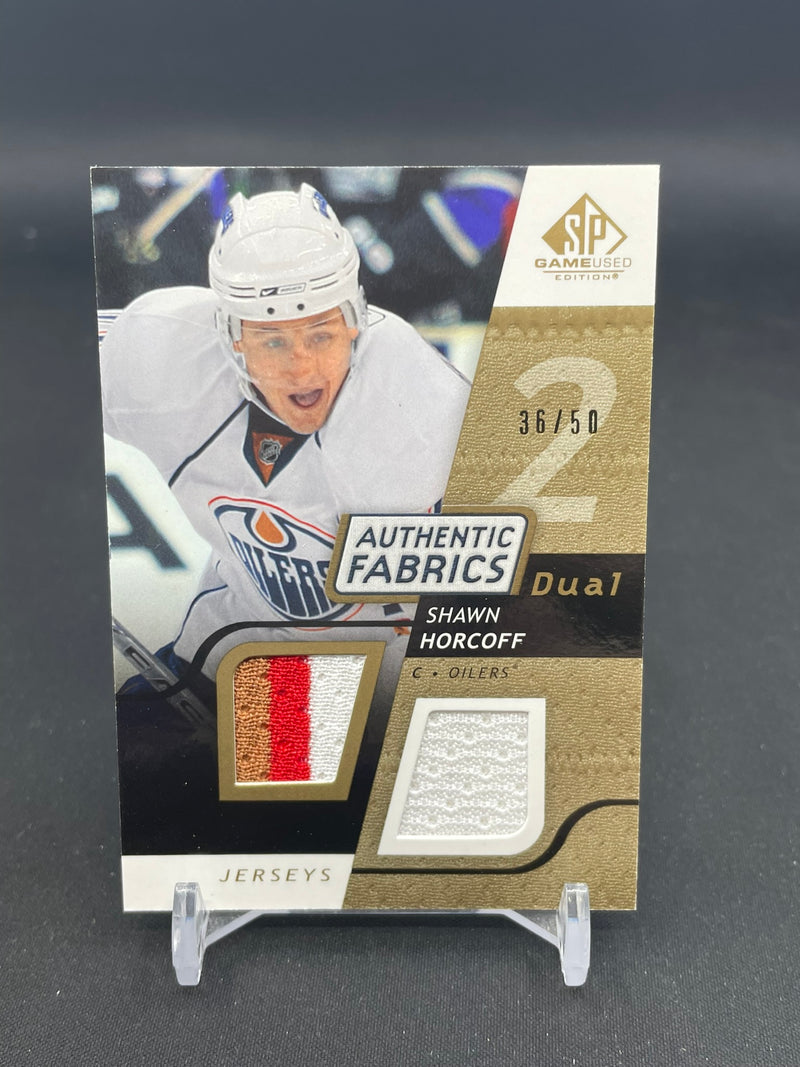 2008 UPPER DECK SP GAME-USED - GOLD - AUTHENTIC FABRICS DUAL - S. HORCOFF - #AF-SH - #'D/50 - DUAL RELIC