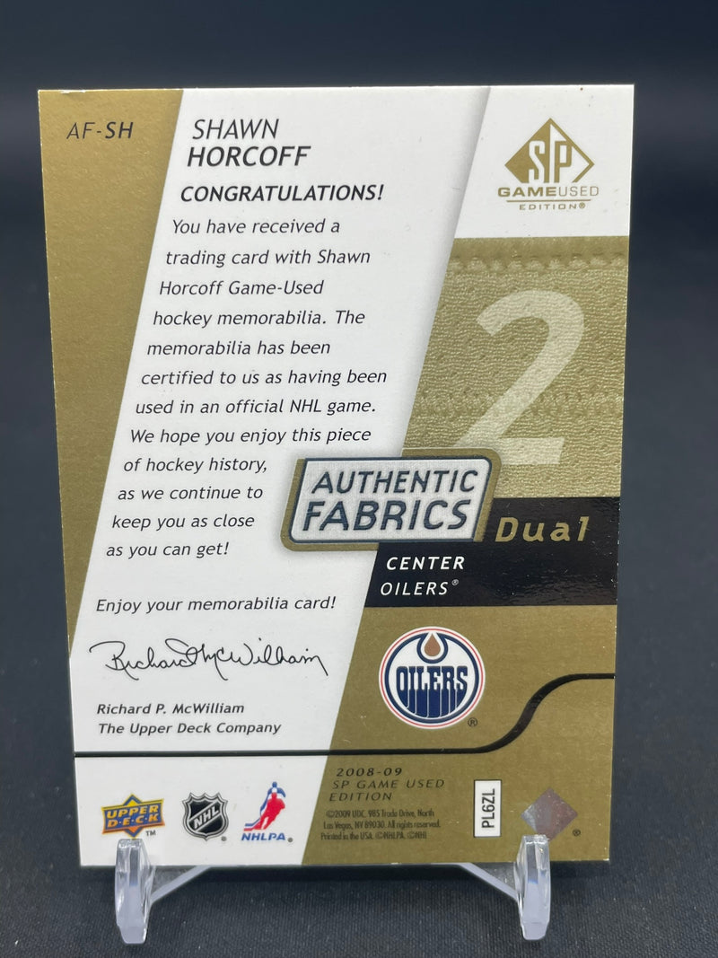 2008 UPPER DECK SP GAME-USED - GOLD - AUTHENTIC FABRICS DUAL - S. HORCOFF - #AF-SH - #'D/50 - DUAL RELIC