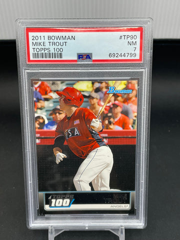 2011 TOPPS BOWMAN - TOPPS 100 - M. TROUT - #TP90 - PSA 7