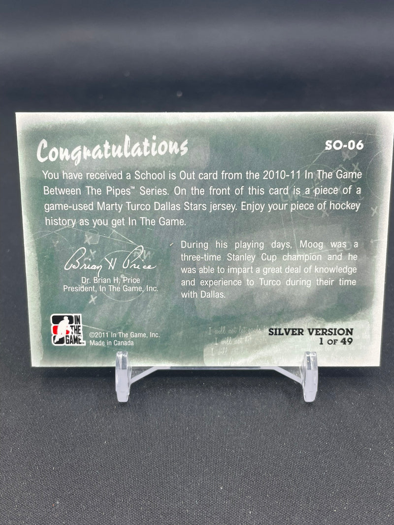 2011 IN THE GAME BETWEEN THE PIPES - SILVER VERSION - SCHOOL IS OUT - M. TURCO - #SO-06 - #'D/49 - RELIC