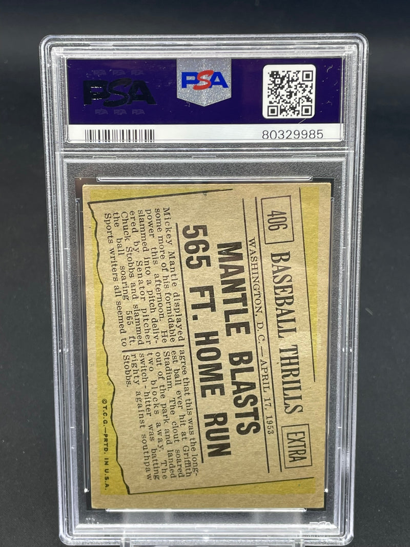 1961 TOPPS - 565 FT. HOME RUN - MANTLE BLASTS -