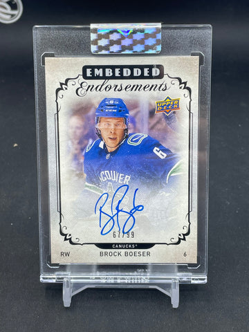 2018 UPPER DECK CLEAR CUT - EMBEDDED ENDORSEMENTS - B. BOESER - #EE-BB - #'D/99 - AUTOGRAPH
