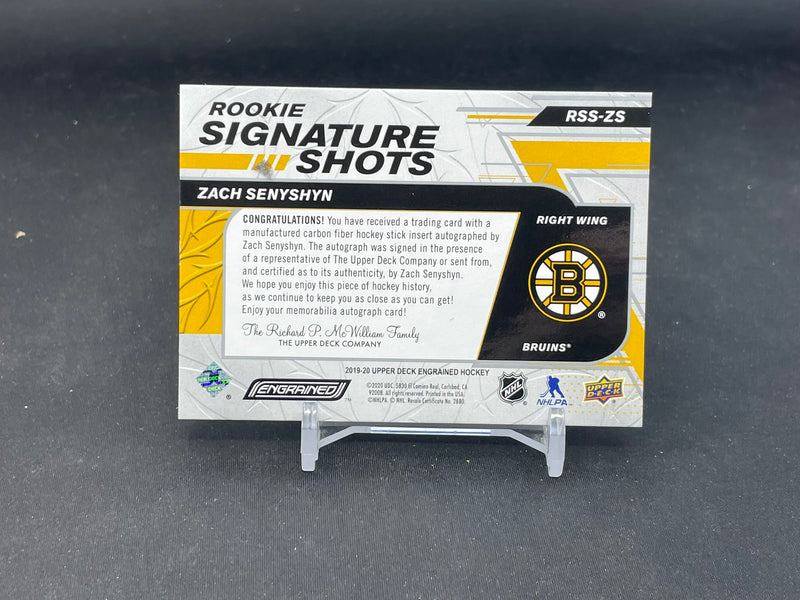 2019 UPPER DECK ENGRAINED - ROOKIE SIGNATURE SHOTS - Z. SENYSHYN - #RSS-ZS - #'D/249 - RELIC - AUTOGRAPH - RC