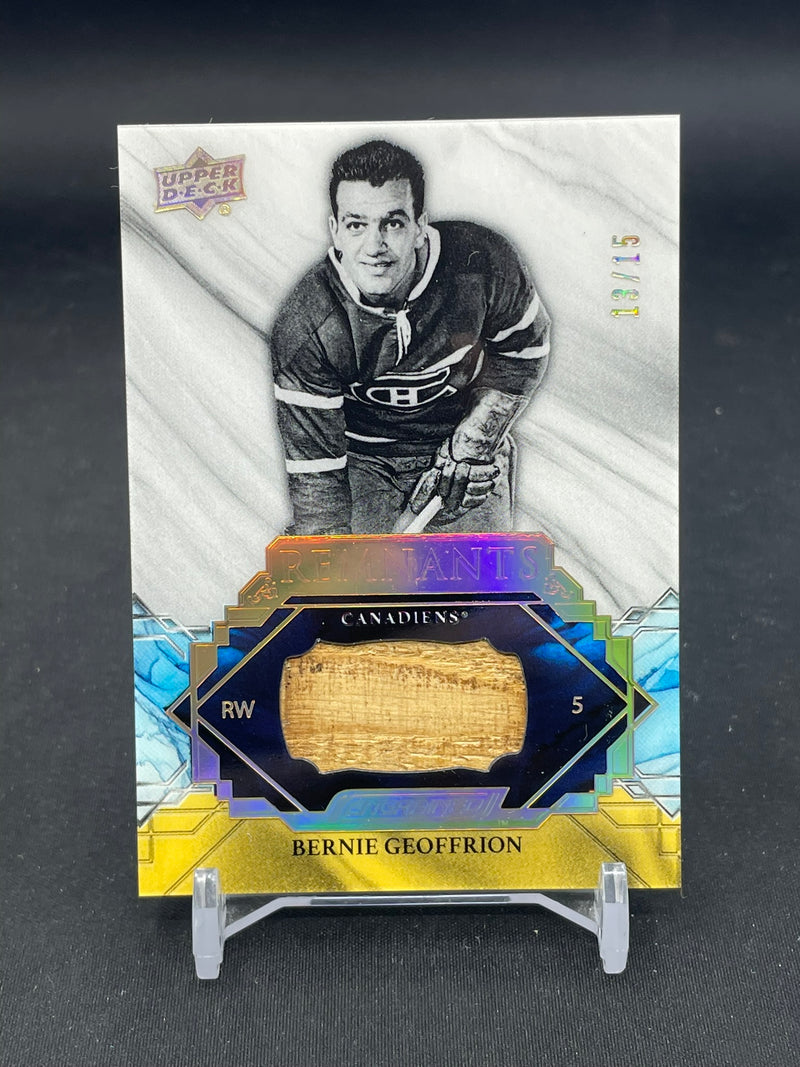 2019 UPPER DECK ENGRAINED - REMNANTS - B. GEOFFRION - #R-BG - #'D/15 - RELIC