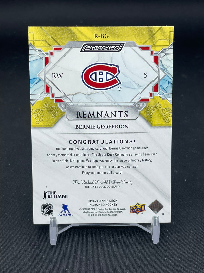 2019 UPPER DECK ENGRAINED - REMNANTS - B. GEOFFRION - #R-BG - #'D/15 - RELIC
