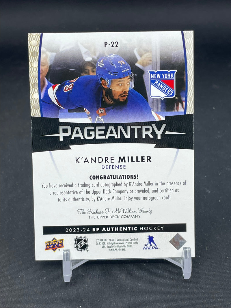 2023 UPPER DECK SP AUTHENTIC - PAGEANTRY - K. MILLER -