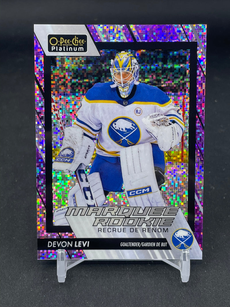2023 UPPER DECK O-PEE-CHEE PLATINUM - VIOLET PIXELS - MARQUEE ROOKIE - D. LEVI - #215 - #'D/299 - RC