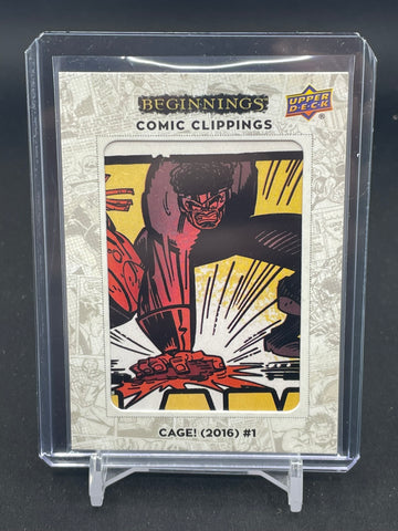 2023 UPPER DECK MARVEL NEW BEGINNINGS VOLUME 2 SERIES 2 - COMIC CLIPPINGS - CAGE 2016 - #CC-CG1 - #'D/50 - RELIC