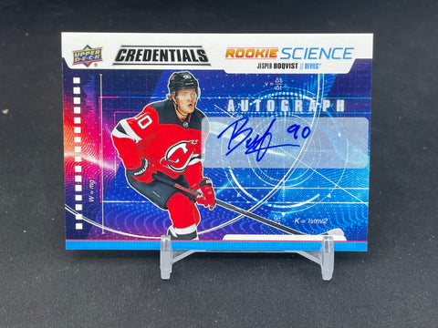 2019 UPPER DECK CREDENTIALS - ROOKIE SCIENCE - J. BOQVIST - #RS-19 - AUTOGRAPH - RC