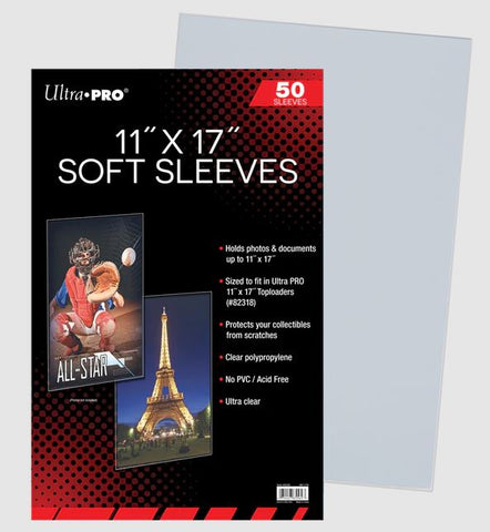 ULTRA PRO 11X17 SOFT SLEEVES 50 COUNT