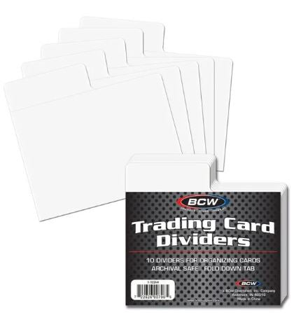 BCW TRADING CARD DIVIDERS HORIZONTAL 10 PACK