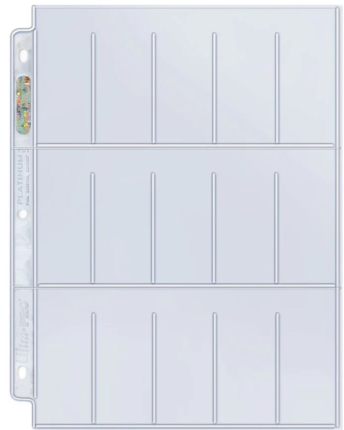 ULTRA PRO PLATINUM SERIES 15 POCKET PAGES FOR TOBACCO CARDS 100 COUNT